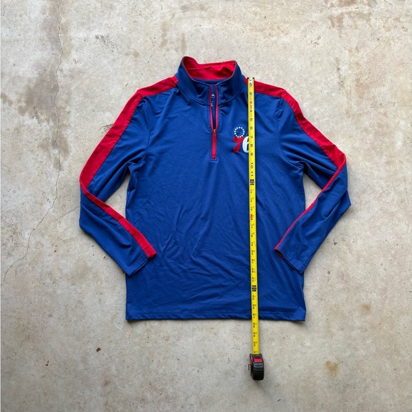 Philadelphia 76ers red + blue quarter zip sweatshirt - Picture 4 of 5